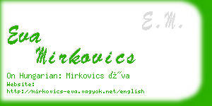 eva mirkovics business card